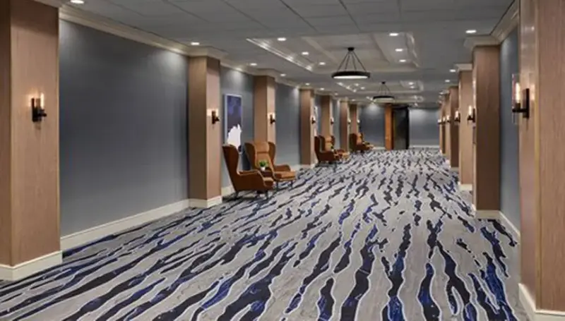 commercial flooring in a hotel | DeGraaf Interiors