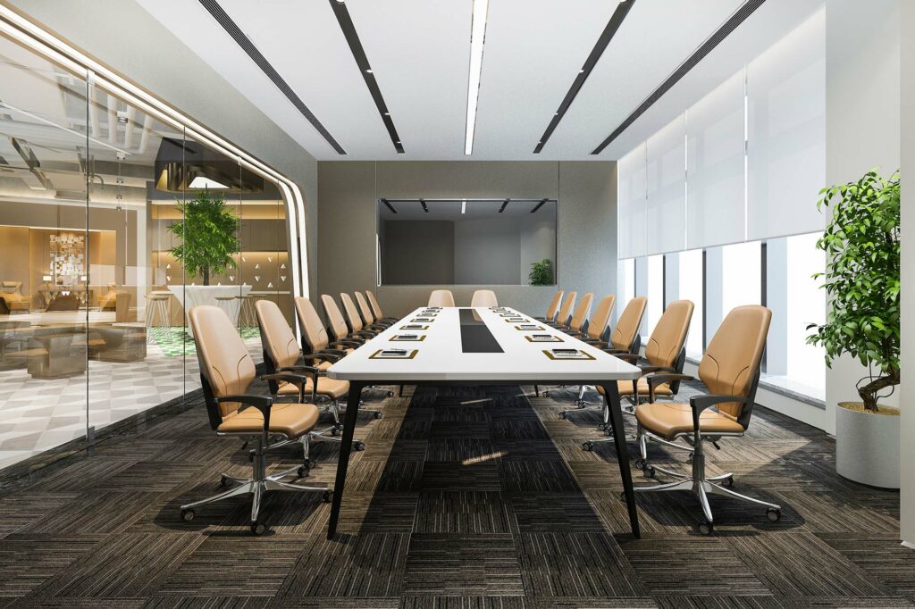Karastan Wool Carpet in a large luxury office | DeGraaf Interiors